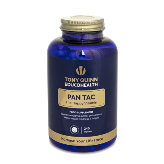Pantac. Pantothenic Acid. • Natural stress reliever • Increases drive & energy • Supports your brain cells • Supports adrenal function • Reduces tiredness & fatigue Vitamin B5. The Happy Vitamin